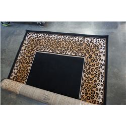 LEOPARD BLACK AREA CARPET 5FT 3IN AND 7FT 6IN