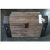 Image 2 : WOOD AND METAL TREASURE CHEST BOX