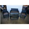 Image 2 : BRAND NEW ISLAND PATIO 4 PIECE OUTDOOR STEEL WICKER CONVERSATION SET WITH GLASS TOP AND CUSHIONS, RE