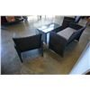 Image 8 : BRAND NEW ISLAND PATIO 4 PIECE OUTDOOR STEEL WICKER CONVERSATION SET WITH GLASS TOP AND CUSHIONS, RE