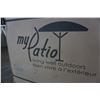 Image 2 : BRAND NEW MY PATIO STEEL GLIDING GARDEN BENCH, RETAIL $299