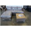 Image 2 : BRAND NEW PATIO FLARE OUTDOOR SECTIONAL WITH MOVABLE OTTOMAN, CLIPS TO SECURE, AND GLASS TOP COFFEE 