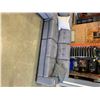 Image 8 : FLOOR MODEL 4 PIECE MODULAR GREY FABRIC SECTIONAL SOFA W/ 4 DECORATIVE THROW PILLOWS - RETAIL $2499