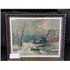 Image 1 : MOONLIGHT OVER THE RIDGE SIGNED OIL ON BOARD WILLIAM HENRY CHANDLER