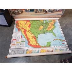 1955 CANVAS USA MAP RARE