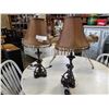 Image 1 : PAIR OF CAST IRON TABLE LAMPS W/ SHADES