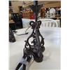 Image 2 : PAIR OF CAST IRON TABLE LAMPS W/ SHADES