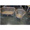 Image 2 : WICKER LOVE SEAT AND 2 CHAIRS