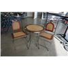Image 2 : WOOD METAL AND WICKER 3 PIECE BISTRO SET