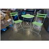 Image 2 : 3 PIECE GREEN AND METAL FOLDING BISTRO SET