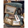 Image 1 : VINTAGE PAINTINGS PRINTS AND COIN SHADOW BOX