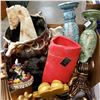 Image 2 : BOX OF VASES, BOOKENDS, FIGURES