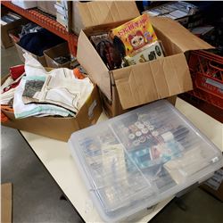 2 BOXES OF SEWING THREAD NOTIONS AND ESTATE GOODS