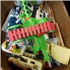 Image 2 : BOX OF TOYS VINTAGE VEHICLES AND FOAM DART GUN