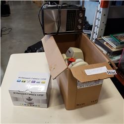 NETWORK IP CAMERA, REALTONE BATTERY ELECTRIC RADIO AND SPEAKERS