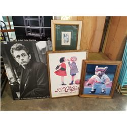 JAMES DEAN PRINT AND OTHER PRINTS