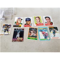 LOT OF VINTAGE BASEBALL AND HOCKEY CARDS