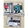 Image 1 : 2 NHL JERSEY PIECE HOCKEY CARDS BRADEN HOLTBY AND TOMAS HERTL AND SEAN HENN MLB SUPER SCRIPTS SIGNED