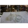 Image 1 : CRYSTAL FOOTED DISH, VASE, AND ICE BUCKET