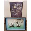 Image 1 : HOLOGRAPHIC WOLF AND PANDA SHADOW BOX