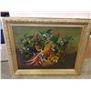 Image 1 : OIL ON CAVAS STILL LIFE WITH FRUITS IN A BOWL SIGNED WALLACE 1925