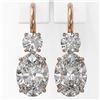 Image 2 : 2.5 ctw Oval Cut Diamond Designer Earrings 18K Rose Gold