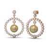 Image 2 : 2 ctw Diamond & Pearl Earrings 18K Rose Gold