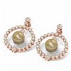 Image 3 : 2 ctw Diamond & Pearl Earrings 18K Rose Gold