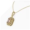 Image 3 : 6.05 ctw Morganite & Diamond Victorian Necklace 14K Yellow Gold
