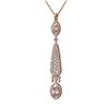 Image 3 : 5.16 ctw Morganite & Diamond Necklace 18K Rose Gold