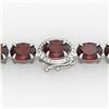 Image 1 : 19.25 ctw Garnet & Diamond Eternity Micro Bracelet 14k White Gold