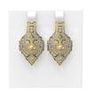 Image 1 : 4.14 ctw Diamond & Pearl Earrings 18K Yellow Gold