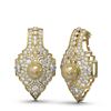 Image 2 : 4.14 ctw Diamond & Pearl Earrings 18K Yellow Gold