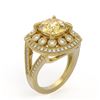 Image 2 : 7.22 ctw Canary Citrine & Diamond Victorian Ring 14K Yellow Gold