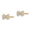 Image 2 : 14k Cubic Zirconia Bow Post Earrings - 36 mm