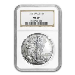 1996 Silver American Eagle MS-69 NGC