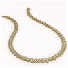 Image 2 : 24.19 ctw Oval Cut Diamond Micro Pave Necklace 18K Yellow Gold