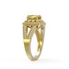 Image 3 : 2.09 ctw Canary Citrine & Diamond Victorian Ring 14K Yellow Gold