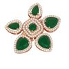 Image 3 : 15.43 ctw Emerald Diamond Ring 18K Rose Gold