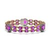 Image 1 : 15.62 ctw Amethyst & Diamond Bracelet 14K Yellow Gold