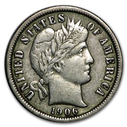 1906-O Barber Dime Fine