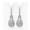 Image 1 : 4.09 ctw Pear Diamond Earrings 18K White Gold