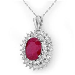 10.81 ctw Ruby & Diamond Pendant 18k White Gold