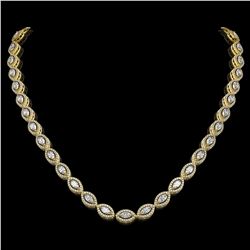 15.74 ctw Marquise Cut Diamond Micro Pave Necklace 18K Yellow Gold