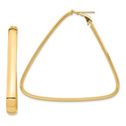 14k Yellow Gold Triangle Hoop Earrings - 47 mm