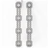 Image 2 : 4 ctw Emerald Cut Diamond Designer Earrings 18K White Gold