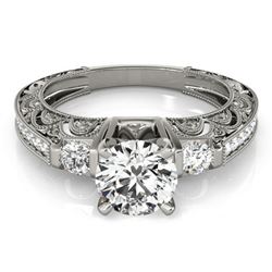 1.63 ctw Certified VS/SI Diamond Antique Ring 14k White Gold