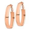 Image 2 : 14k Rose Gold Omega Back Oval Hoop Earrings - 7x24 mm