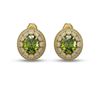 Image 1 : 8.04 ctw Tourmaline & Diamond Victorian Earrings 14K Yellow Gold
