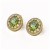 Image 2 : 8.04 ctw Tourmaline & Diamond Victorian Earrings 14K Yellow Gold